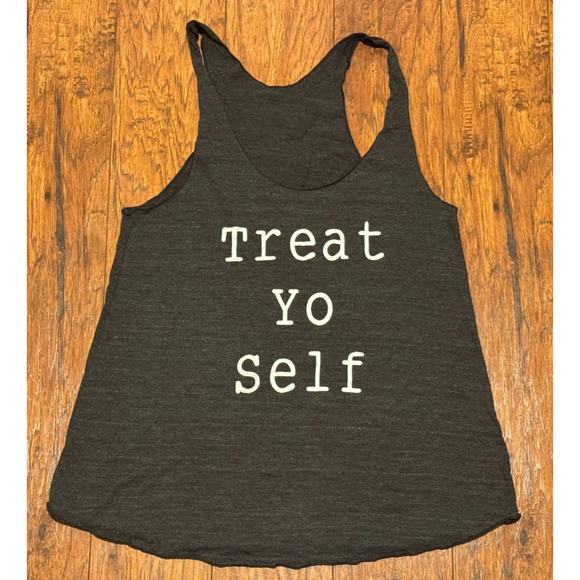 American Apparel Treat Yo Self - Women's Racer Back Tank Charcoal - Large - Picture 2 of 8